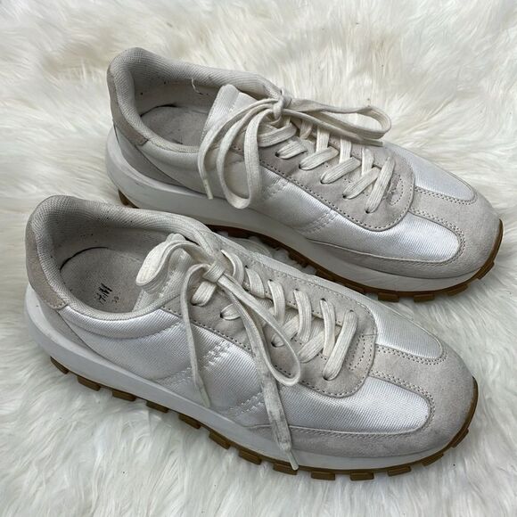 H&M | cream white chunky platform sneakers 8.0 - Picture 6 of 7